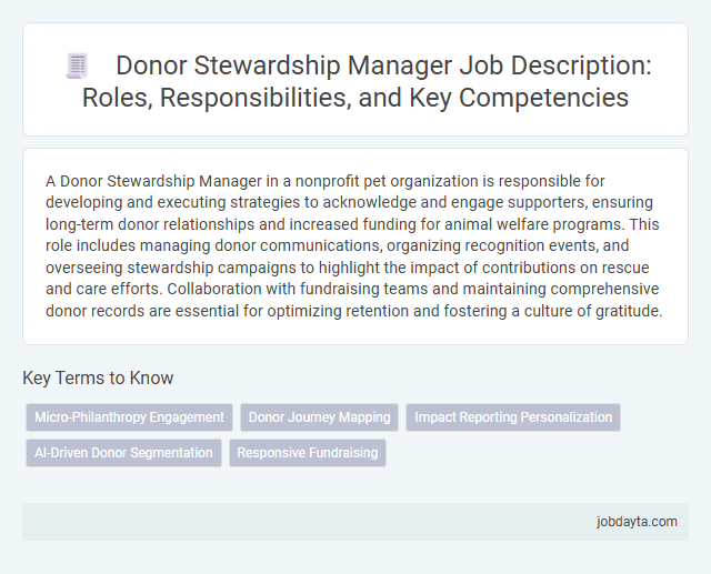 Donor Stewardship Manager Job Description: Roles, Responsibilities, and Key Competencies