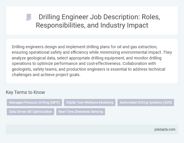 Drilling Engineer Job Description: Roles, Responsibilities, and Industry Impact