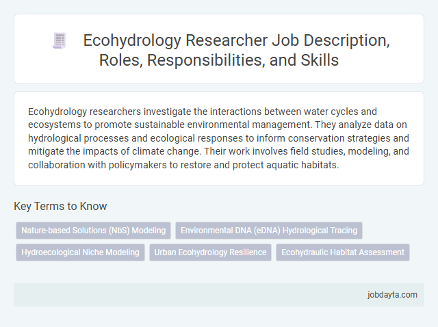 Ecohydrology Researcher Job Description, Roles, Responsibilities, and Skills