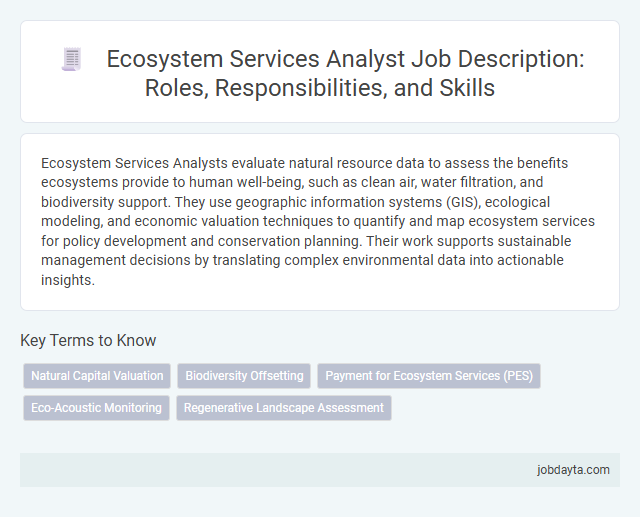 Ecosystem Services Analyst Job Description: Roles, Responsibilities, and Skills