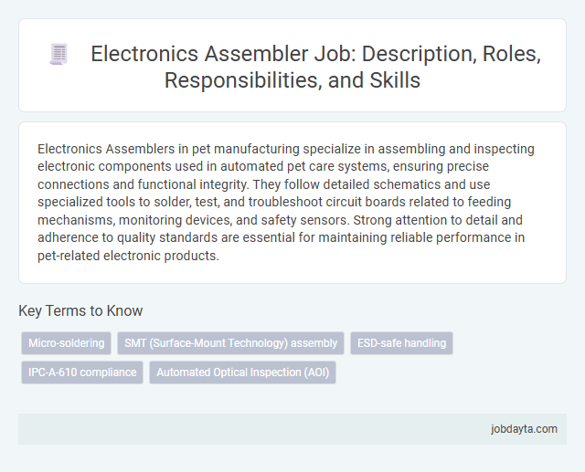 Electronics Assembler Job: Description, Roles, Responsibilities, and Skills