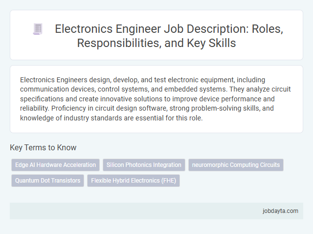 Electronics Engineer Job Description: Roles, Responsibilities, and Key Skills