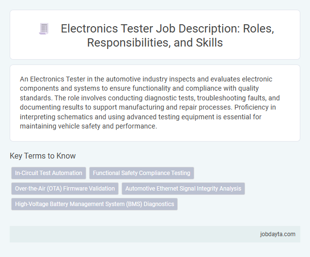 Electronics Tester Job Description: Roles, Responsibilities, and Skills