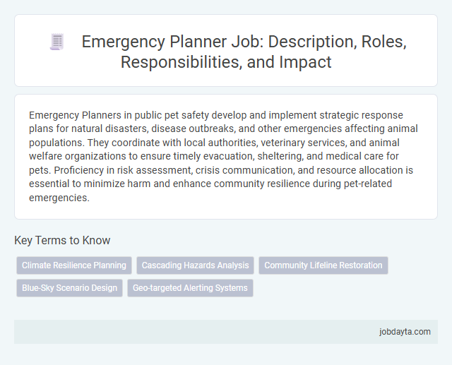 Emergency Planner Job: Description, Roles, Responsibilities, and Impact