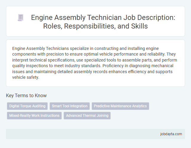 Engine Assembly Technician Job Description: Roles, Responsibilities, and Skills