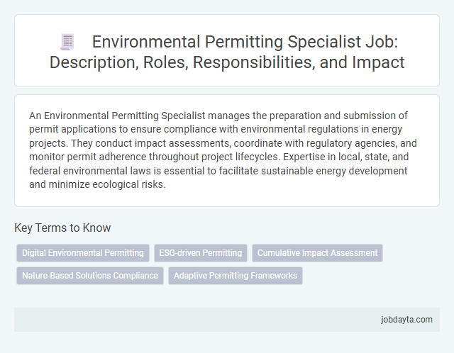 Environmental Permitting Specialist Job: Description, Roles, Responsibilities, and Impact
