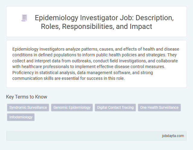 Epidemiology Investigator Job: Description, Roles, Responsibilities, and Impact