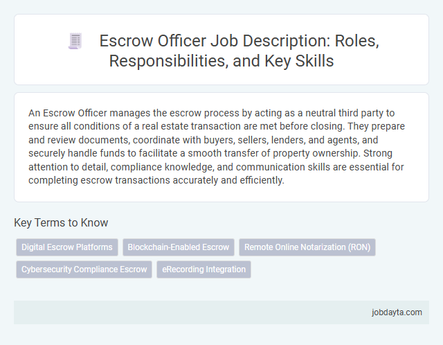 Escrow Officer Job Description: Roles, Responsibilities, and Key Skills