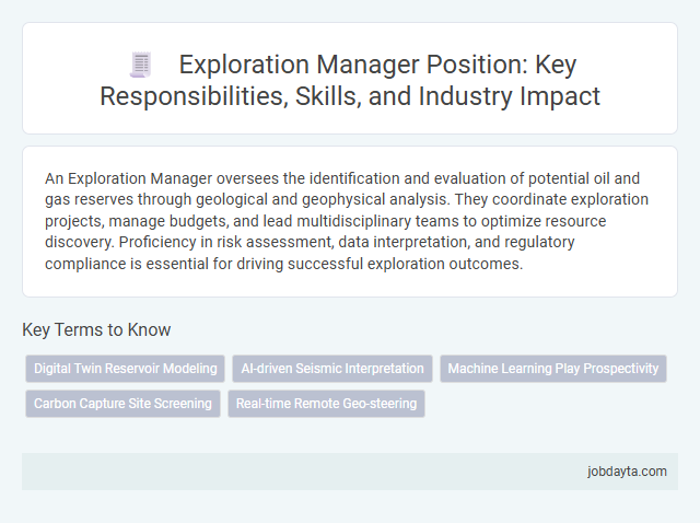 Exploration Manager Position: Key Responsibilities, Skills, and Industry Impact