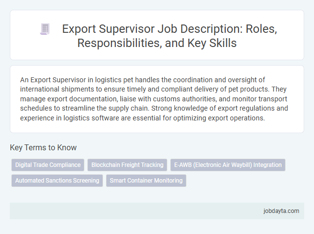 Export Supervisor Job Description: Roles, Responsibilities, and Key Skills