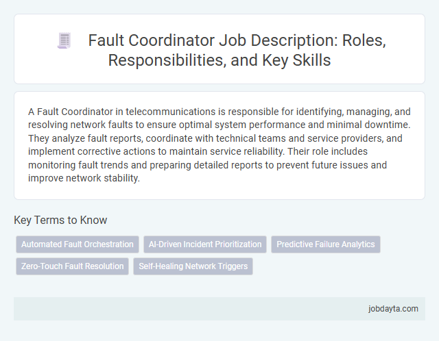 Fault Coordinator Job Description: Roles, Responsibilities, and Key Skills