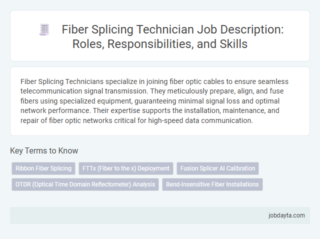 Fiber Splicing Technician Job Description: Roles, Responsibilities, and Skills