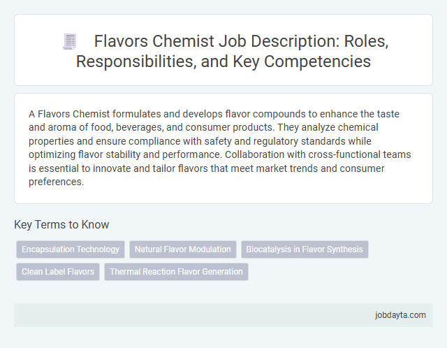 Flavors Chemist Job Description: Roles, Responsibilities, and Key Competencies