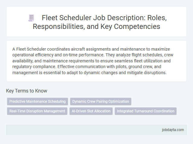 Fleet Scheduler Job Description: Roles, Responsibilities, and Key Competencies
