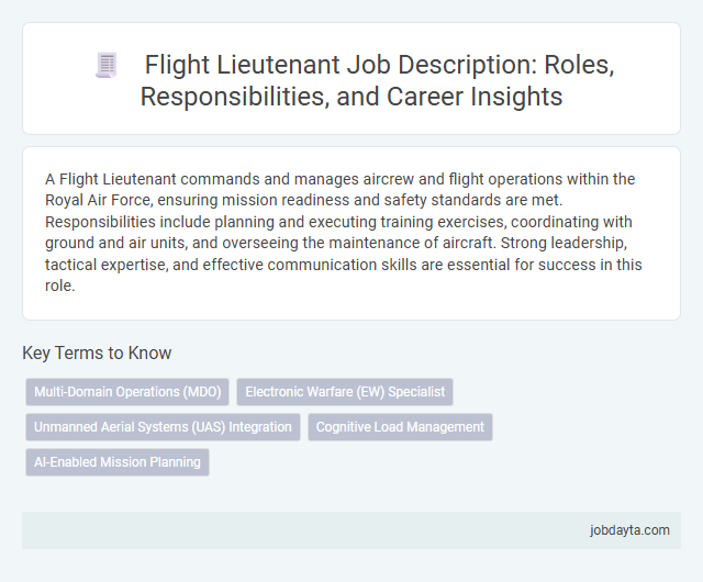 Flight Lieutenant Job Description: Roles, Responsibilities, and Career Insights