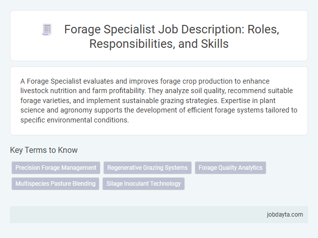 Forage Specialist Job Description: Roles, Responsibilities, and Skills