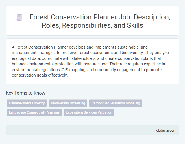 Forest Conservation Planner Job: Description, Roles, Responsibilities, and Skills