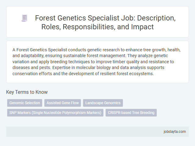 Forest Genetics Specialist Job: Description, Roles, Responsibilities, and Impact
