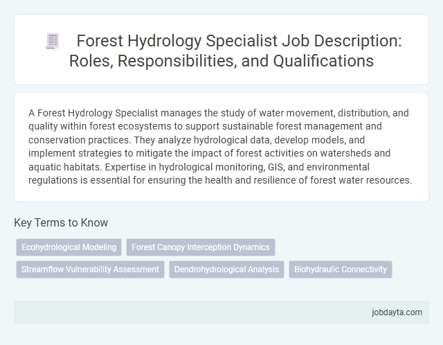 Forest Hydrology Specialist Job Description: Roles, Responsibilities, and Qualifications