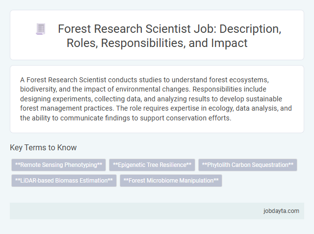 Forest Research Scientist Job: Description, Roles, Responsibilities, and Impact