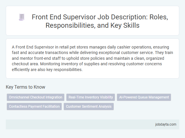 Front End Supervisor Job Description: Roles, Responsibilities, and Key Skills