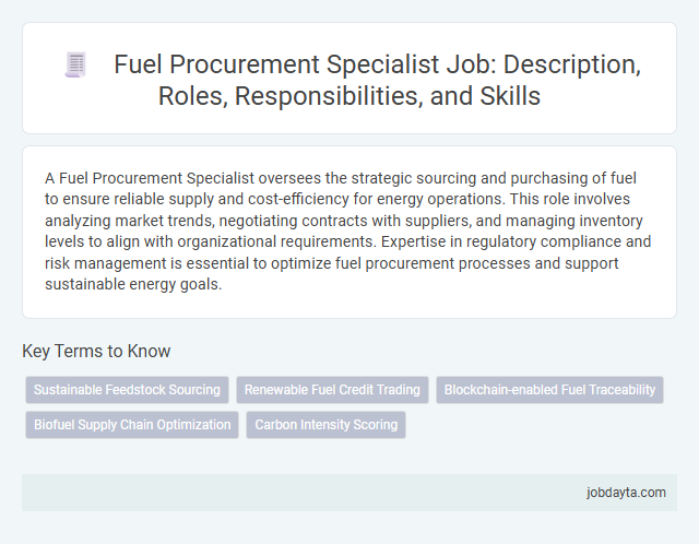Fuel Procurement Specialist Job: Description, Roles, Responsibilities, and Skills