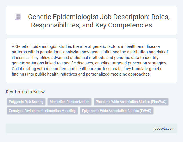 Genetic Epidemiologist Job Description: Roles, Responsibilities, and Key Competencies