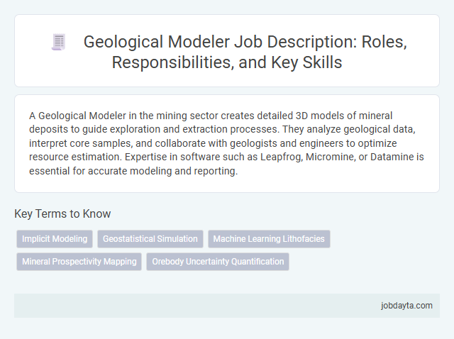 Geological Modeler Job Description: Roles, Responsibilities, and Key Skills