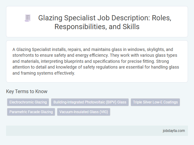 Glazing Specialist Job Description: Roles, Responsibilities, and Skills