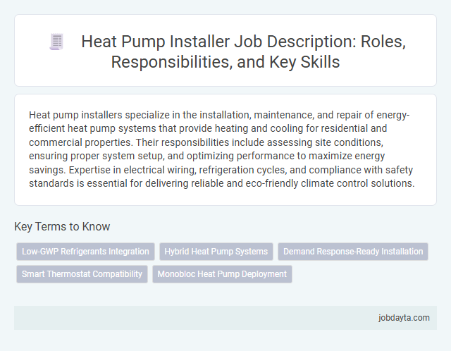 Heat Pump Installer Job Description: Roles, Responsibilities, and Key Skills