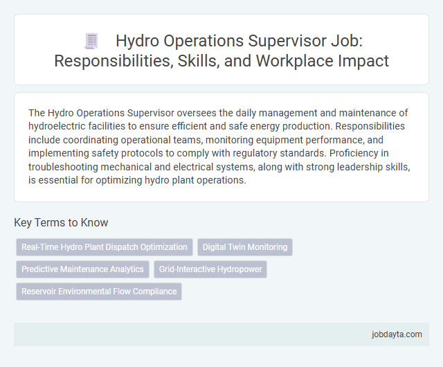 Hydro Operations Supervisor Job: Responsibilities, Skills, and Workplace Impact