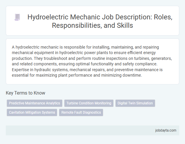 Hydroelectric Mechanic Job Description: Roles, Responsibilities, and Skills