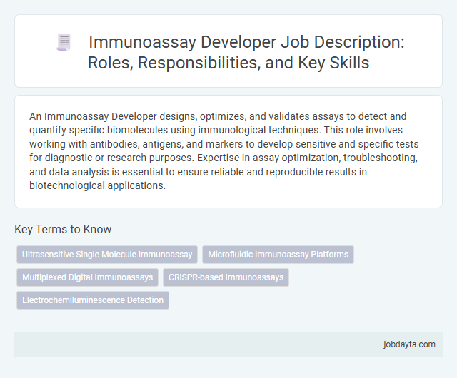 Immunoassay Developer Job Description: Roles, Responsibilities, and Key Skills