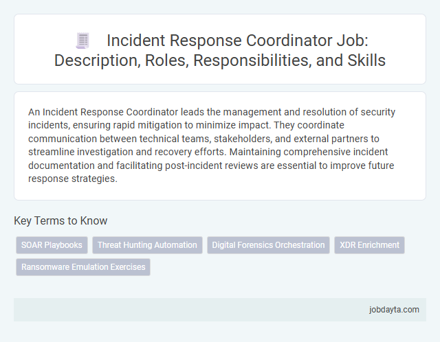 Incident Response Coordinator Job: Description, Roles, Responsibilities, and Skills