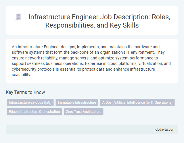 Infrastructure Engineer Job Description: Roles, Responsibilities, and Key Skills