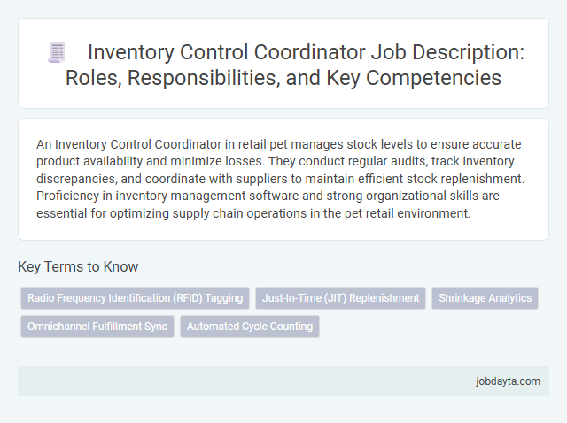 Inventory Control Coordinator Job Description: Roles, Responsibilities, and Key Competencies