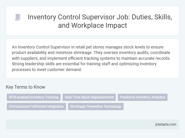 Inventory Control Supervisor Job: Duties, Skills, and Workplace Impact