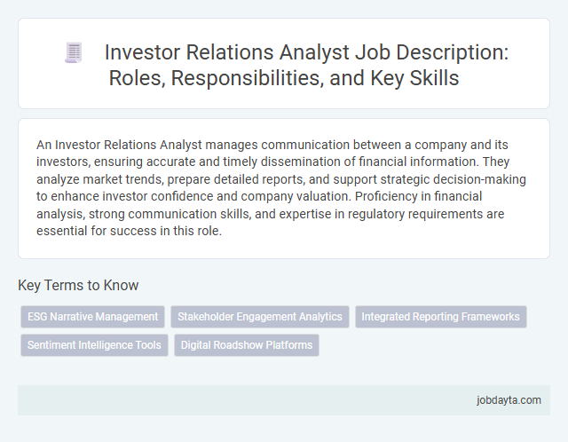 Investor Relations Analyst Job Description: Roles, Responsibilities, and Key Skills