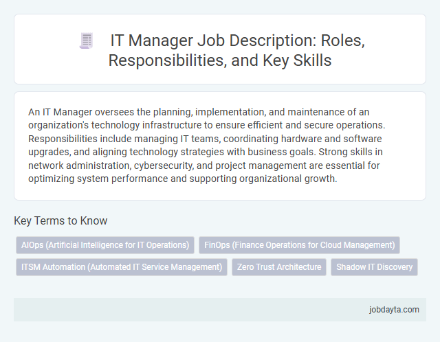 IT Manager Job Description: Roles, Responsibilities, and Key Skills