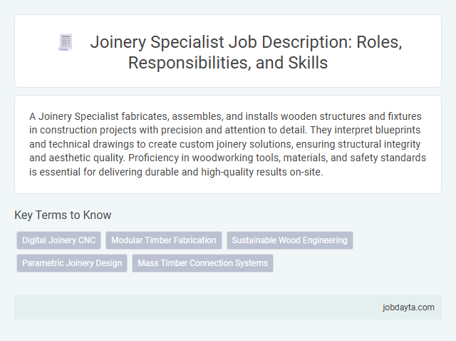 Joinery Specialist Job Description: Roles, Responsibilities, and Skills