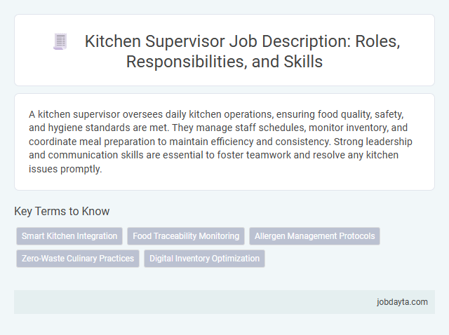 Kitchen Supervisor Job Description: Roles, Responsibilities, and Skills
