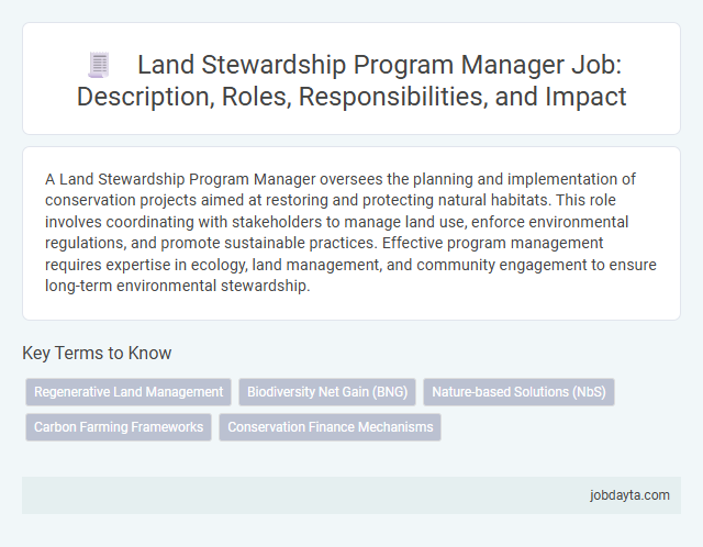 Land Stewardship Program Manager Job: Description, Roles, Responsibilities, and Impact