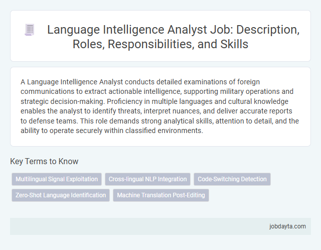 Language Intelligence Analyst Job: Description, Roles, Responsibilities, and Skills