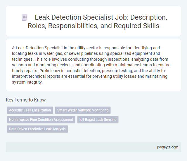 Leak Detection Specialist Job: Description, Roles, Responsibilities, and Required Skills