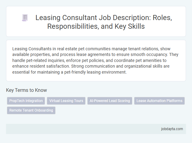 Leasing Consultant Job Description: Roles, Responsibilities, and Key Skills