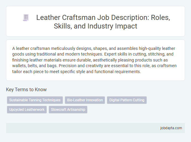 Leather Craftsman Job Description: Roles, Skills, and Industry Impact