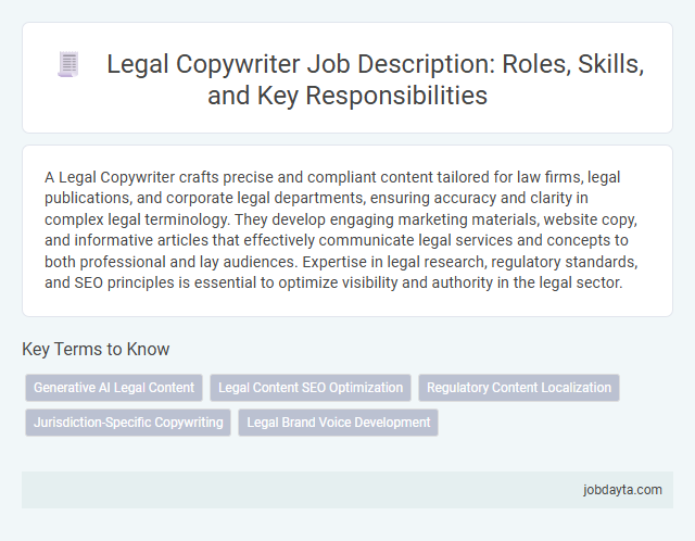 Legal Copywriter Job Description: Roles, Skills, and Key Responsibilities