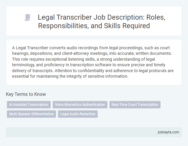 Legal Transcriber Job Description: Roles, Responsibilities, and Skills Required
