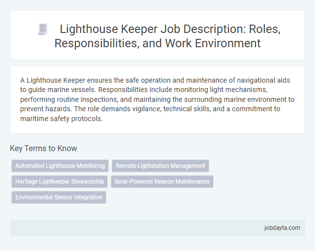Lighthouse Keeper Job Description: Roles, Responsibilities, and Work Environment
