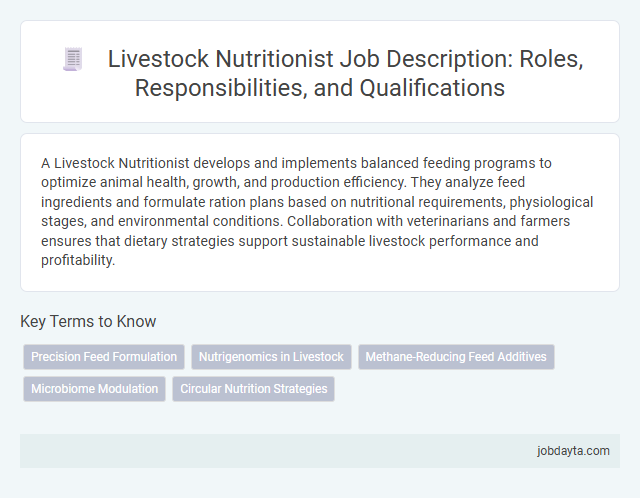 Livestock Nutritionist Job Description: Roles, Responsibilities, and Qualifications